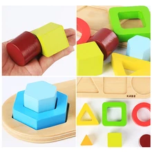 Высокое качество Развивающие игрушки для детей новые деревянные блоки цвет формы соответствия Монтессори с аутизм Juguetes Brinquedo