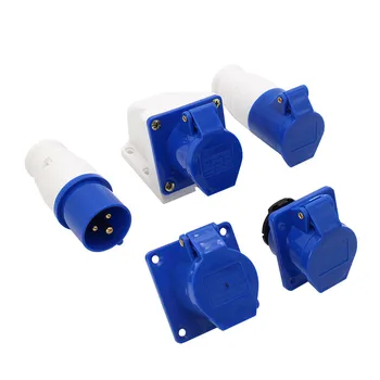 

Industrial Plug Socket 16/32A 3P/4P/5P Blue Red IP44 Waterproof Male Female Electrical Connector Power Connecting From Makerele