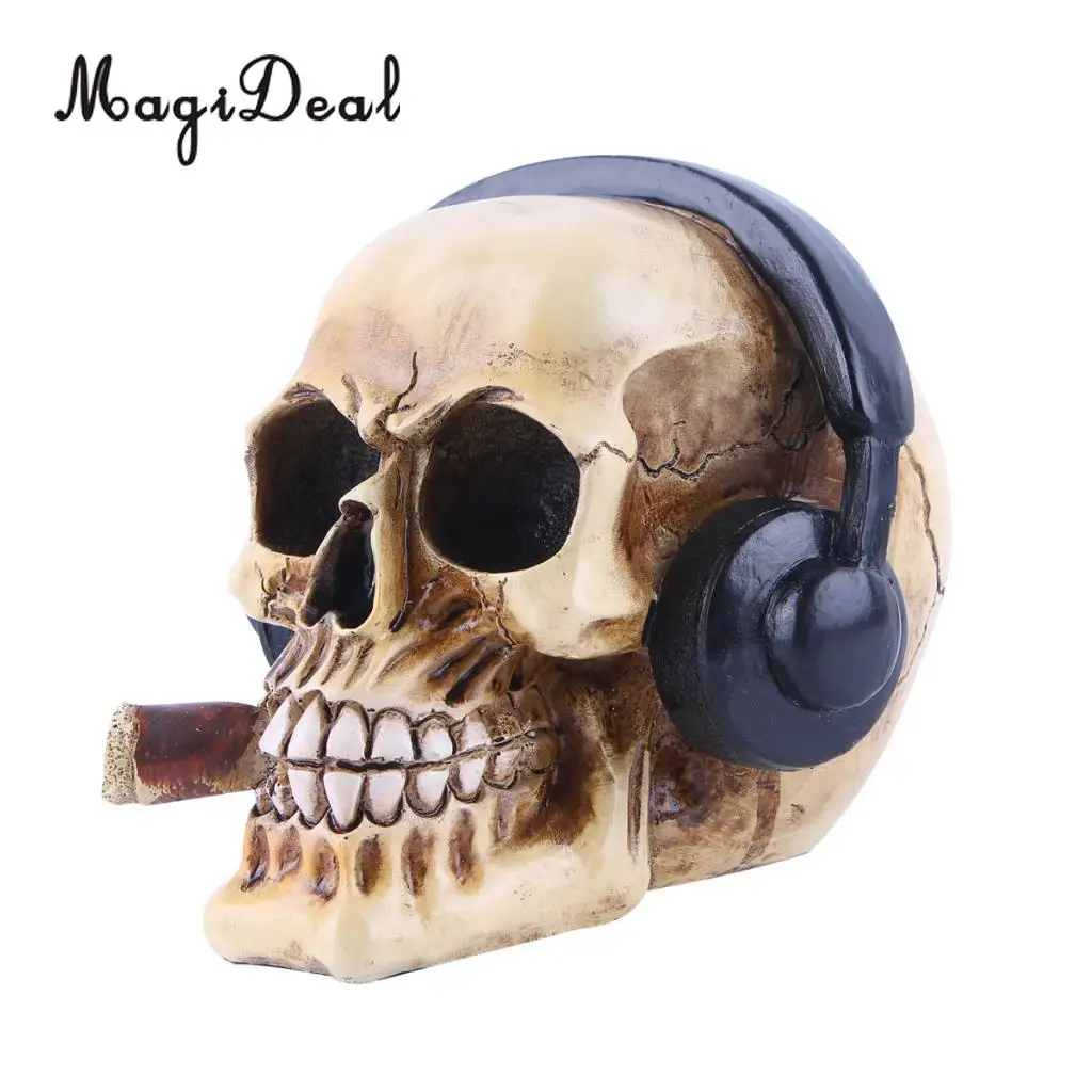 Collectable Resin Human Skull Skeleton Head for Desktop Shelf Display Decoration, 10 Styles