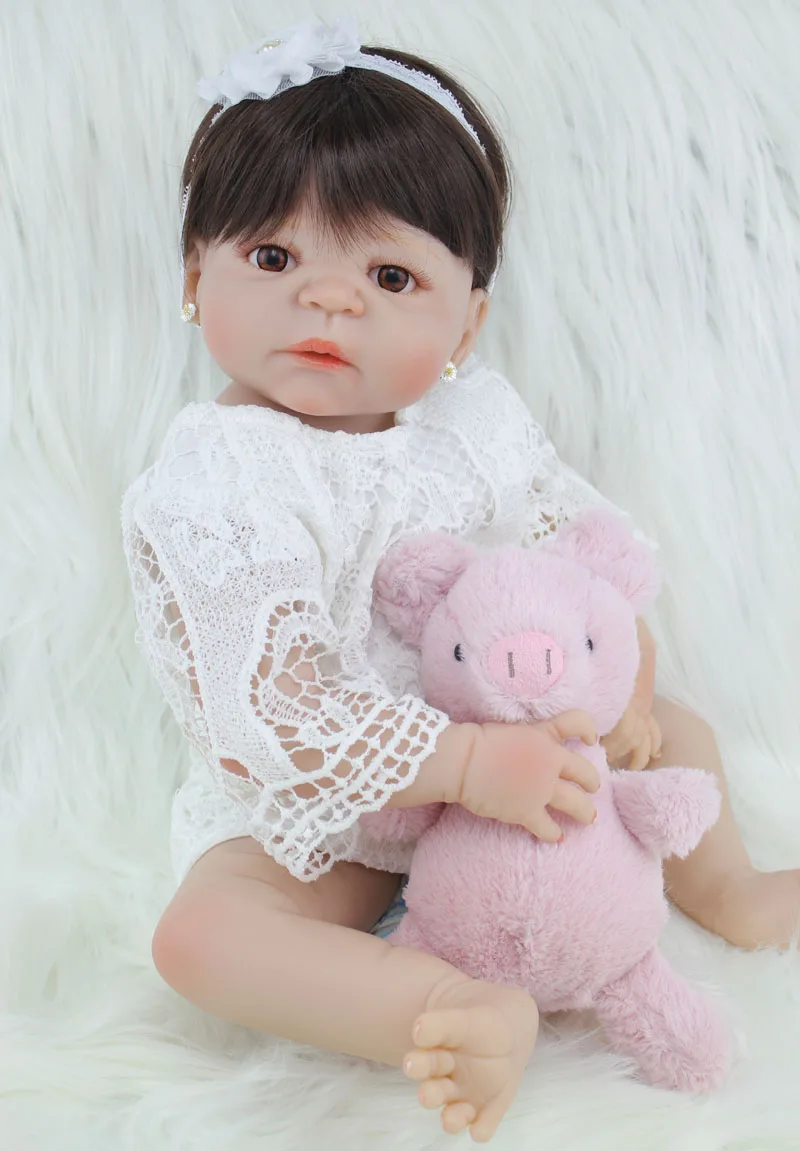 Boneca à Prova Presente de Aniversário para a Menina Corpo Inteiro Silicone Bebe Reborn Menina Boneca Criança Brinquedo Lifelike 22 Vinil Princesa Dwaterproof Água 55cm 12 boneca criança brinquedo lifelike 22