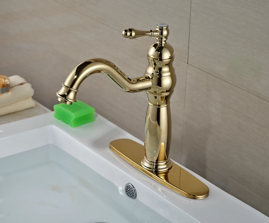 

Free Shipping !Deck Mounted Bathroom Basin Faucet Sink Tap Mixer Tap With Base Plate