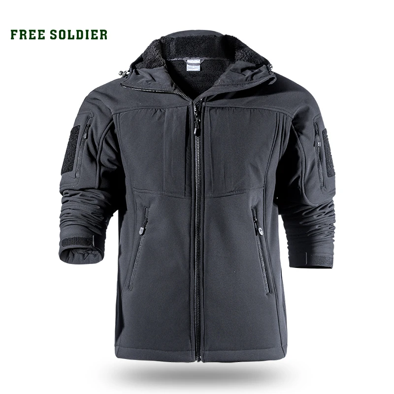 

FREE SOLDIER Outdoor sports camping hiking tactical softshell jacket men's warm water-resistant clothing large size