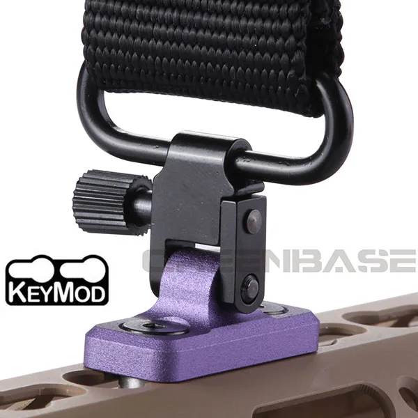 Greenbase Keymod винтовка Sling Mount Sling Adapter пистолет Sling Attachment для Keymod system fit Uncle Mikes style Sling Swivel - Цвет: Purple