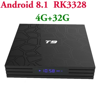 

T9 Smart TV Box Android 8.1 4GB RAM 32GB ROM Rockchip RK3328 1080P H.265 4K HD Google Player Store Media Player Android tvbox