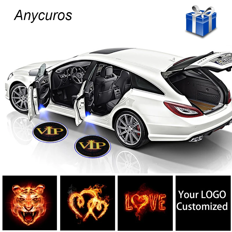 2pcs Custom made Wireless Car LOGO Projector Laser Light Customization Car Door Light Car Logo