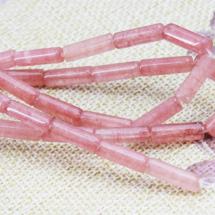 

Natural Pink Stones 5x14mm Cylindric Beads Natural Pink Watermelon Tourmaline Beads 15 Inch Necklace