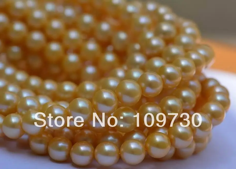 

Jewelry 002458 One 8.5-9.5mm AAAA top rating golden pearl necklace