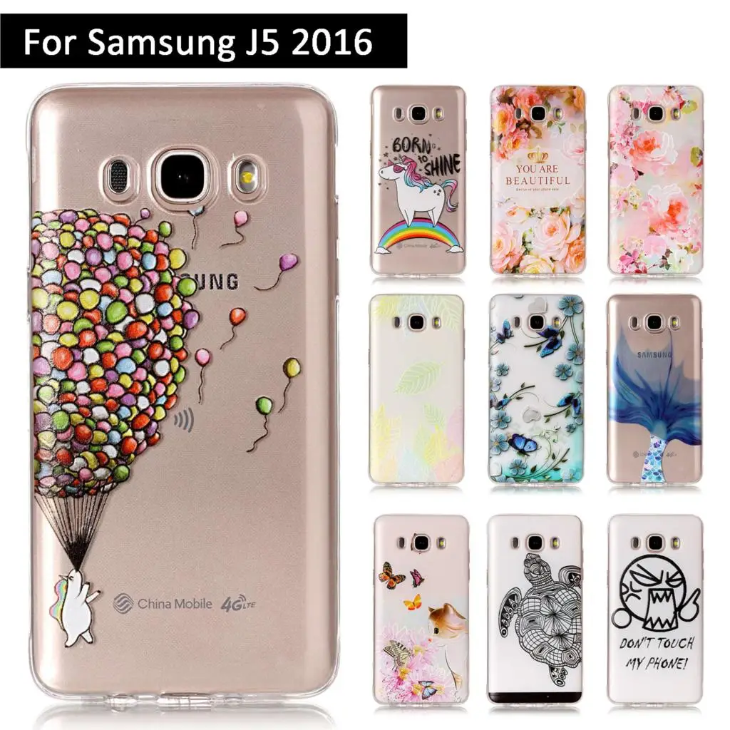 TPU Case For Samsung Galaxy J5 2016 J510 J510F 3D Relief Soft Silicone Back Shells J 5 510 510f Phone Cases |