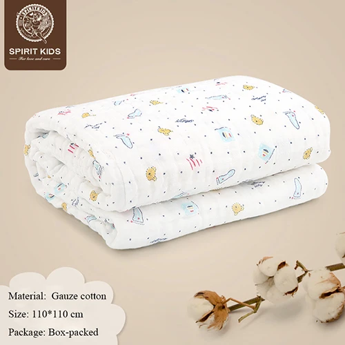Детские хлопковые одеяла Spirit для новорожденных, пеленальные конверты для новорожденных, детское банное полотенце, марлевого хлопка - Цвет: Bear   Box-packed