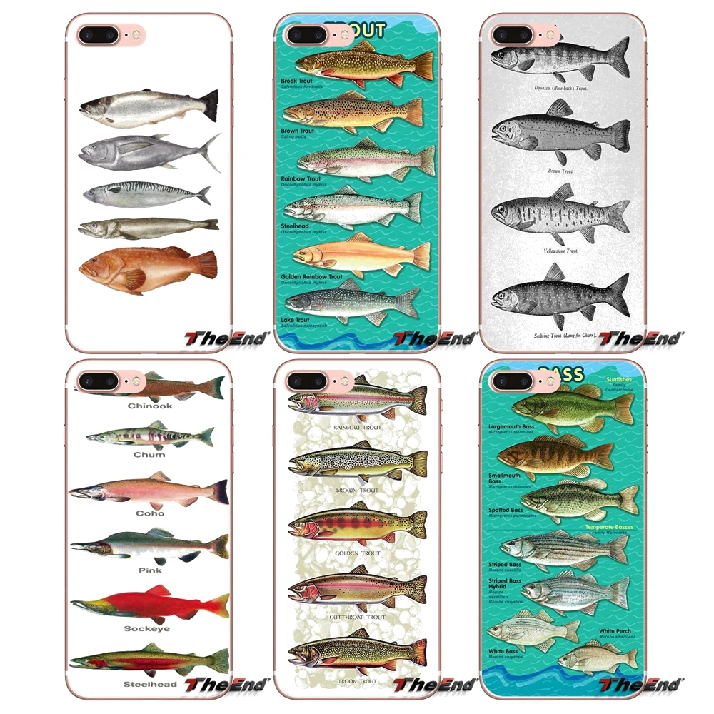 

Five Trout Panel Painting fish Soft Case For iPhone X 4 4S 5 5S 5C SE 6 6S 7 8 Plus Samsung Galaxy J1 J3 J5 J7 A3 A5 2016 2017