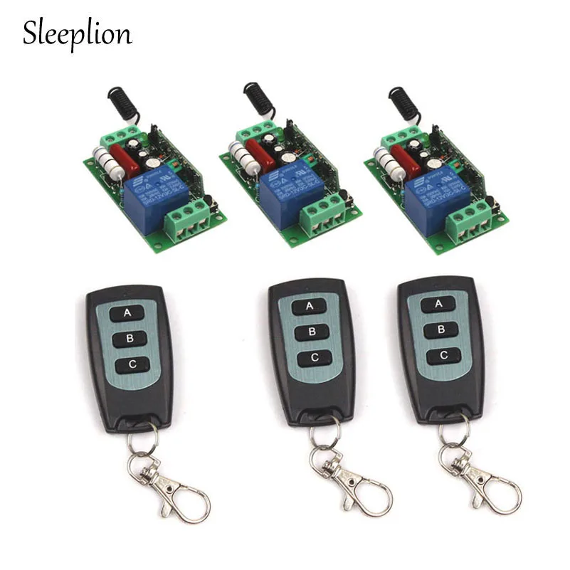 Sleeplion Family Sized AC 220V 1CH Channel Wireless RF Waterproof Remote Control 3 3 key Switch