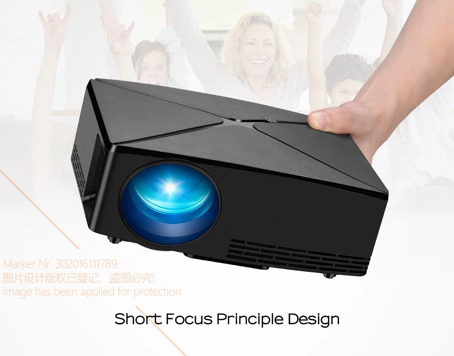 AUN Proyector C80 UP, разрешение 1280x720, 2200 люмен с Android wifi HD мультимедийный проектор для домашнего кинотеатра, дополнительный мини-проектор C80