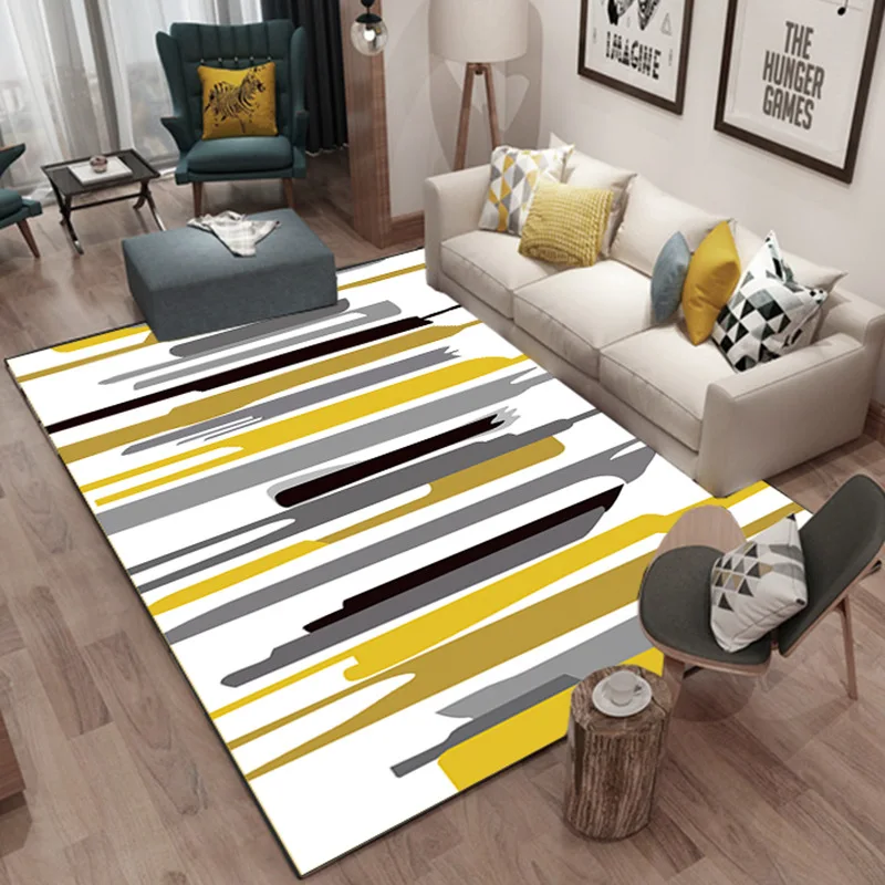 

High Quality Simple Style Art Black And White Carpet For Living Room Bedroom Anti-slip Floor Mat Fashion Kitchen Carpet Area Rug