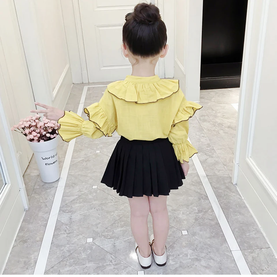 Camisa + Vestido Venda Quente Crianças Meninas Roupas Definir Bebê Menina Verão Manga Longa 2 Pçs Roupa Conjunto Idade 4-12 Anos 2020 12 ????_20190607165400a