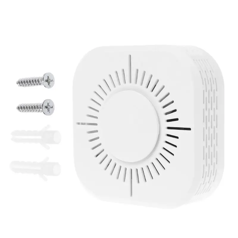 

White Smart Wireless WIFI Smoke Detector Fire Alarm Temperature Sensor for Home Security Remote Control Gadgets