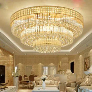 

Living room lamp crystal lamp European ceiling lamp modern minimalist atmosphere home round led restaurant bedroom lamps LED