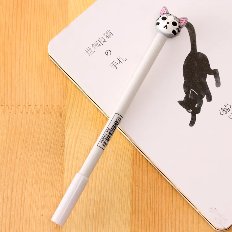 1 шт. симпатичная стерео гелевая ручка с кошачьим выражением Студенческая черная ручка с креативным дизайном 0,5 мм канцелярские принадлежности для офиса