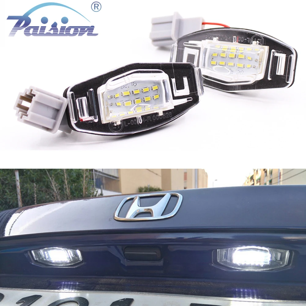 2 шт. белые светодиодные лампы для номерного знака Acura RL TSX RDX Honda Civic Accord|license plate