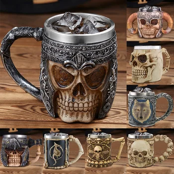 

2019 New Style 3D skull shape Cup Game of thrones Coffee Beer Cup Mug 13oz Best Gift For Boyfriend