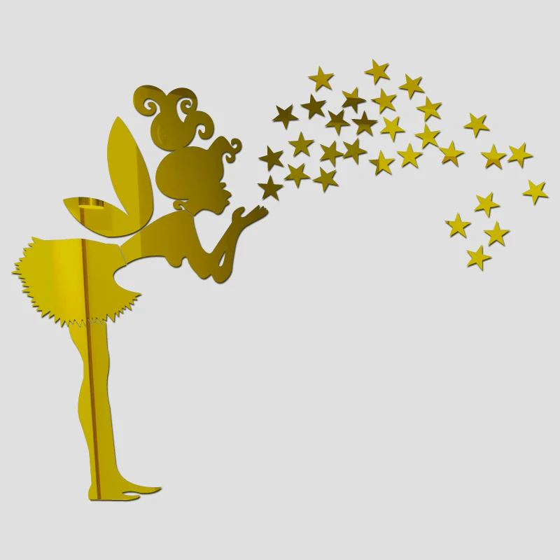 new promotion stars Europe 3d acrylic mirror wall stickers sticker home decoration decor modern design | Дом и сад