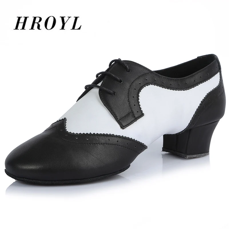 Professionelle Schwarz Weiß Echte Leathe Ballroomr Latin Tanzschuhe