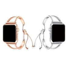 CRETED ремешок для Apple Watch band iWatch 4 3 2 42 мм/38 мм/44 мм/40 мм correa ремешок-манжета из нержавеющей стали для девушек модный дизайн цепи