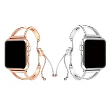 Круглый Ремешок для Apple Watch band iWatch 4 3 2 42 мм/38 мм/44 мм/40 мм correa нержавеющая сталь манжеты ремешок для девочек модный дизайн цепи