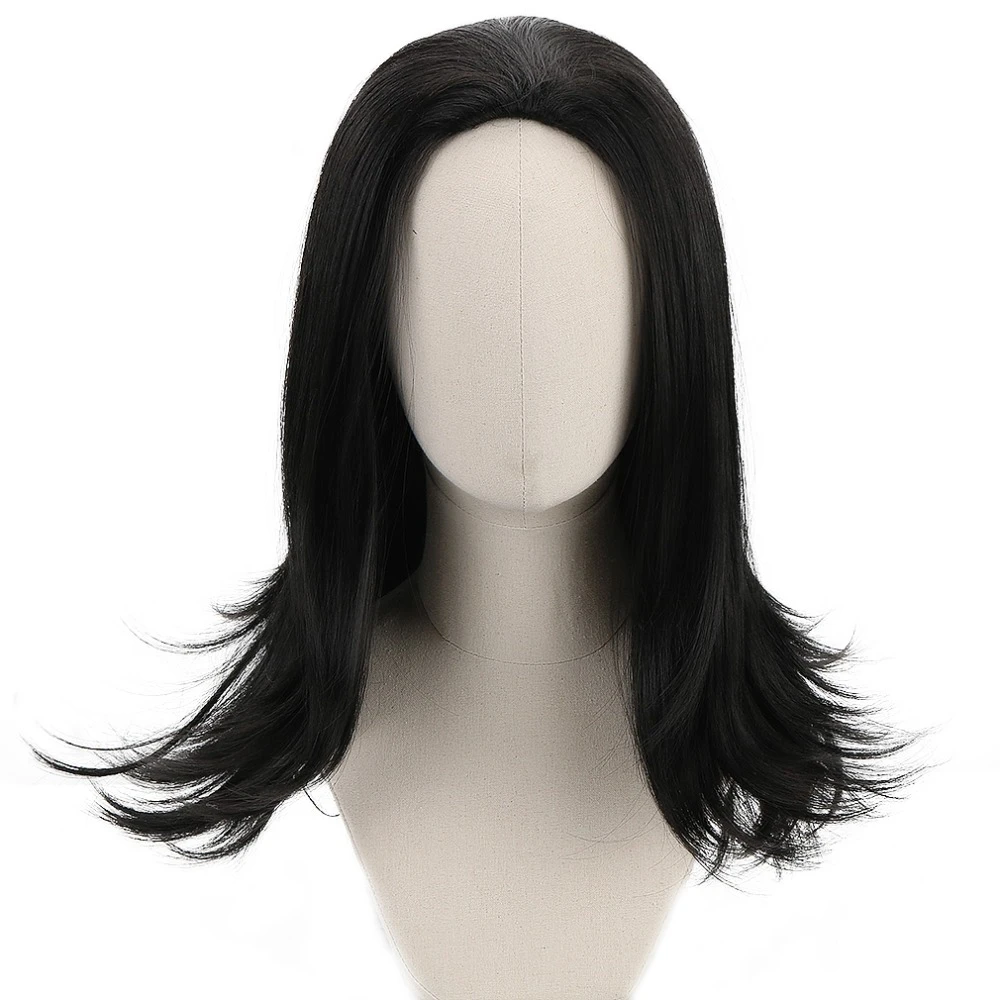 Long Brown Cosplay Wig-Ombre Men Synthetic Wavy Anime Role Play Wigs for Party Costume Halloween