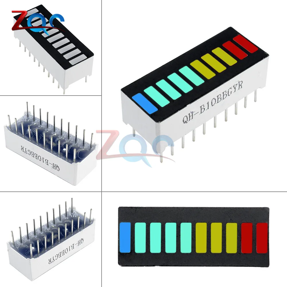 

2PCS LED Display Module 10 Segment Bargraph Light Display Module Bar Graph Ultra Bright Red Yellow Green Blue Colors Multi-color