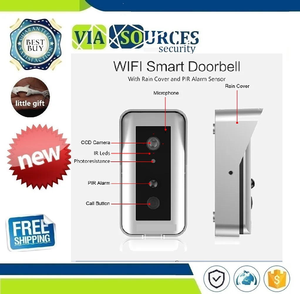 

Battery Powered WIFI Doorbell Camera IP Outdoor 1080P 2MP Wireless Video Doorbell with Camera Waterproof Audio Intercom