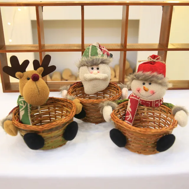navidad 2018 cartoon originality handmade christmas basket christmas decorations for home candy basket new year table - Christmas Basket Decorations navidad 2018 cartoon originality handmade christmas basket christmas decorations for home candy basket new year table - Christmas Basket Decorations