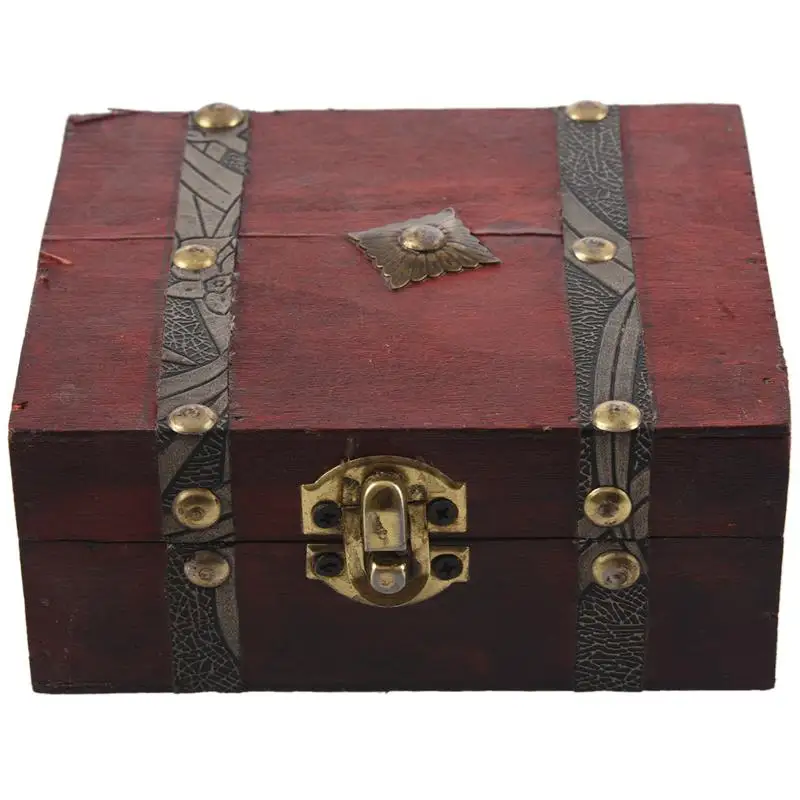 Деревянный винтажный замок сундук для хранения ювелирных изделий Чехол Органайзер кольцо подарок
