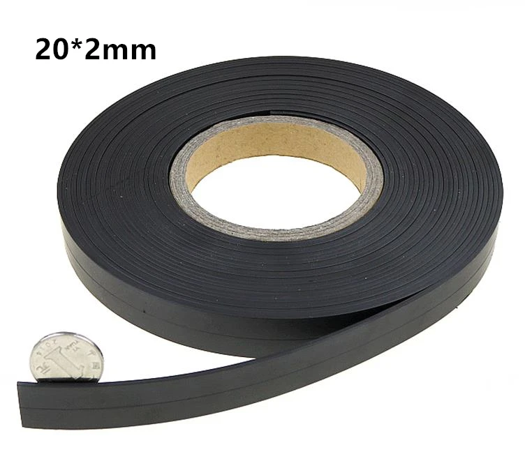 10/15/20/25/30/40/50x1.5mm Self Adhesive Magnetic Tape Rubber Magnet Tape  Strong Flexible Magnet Strip