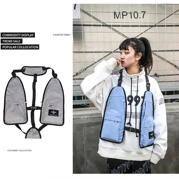 

2019 Creative Tactical Harness Chest Rig Streetwear Bag Hip-Hop Trend Fanny Pack Kanye West Chest Rig with Pocket Vest Bags