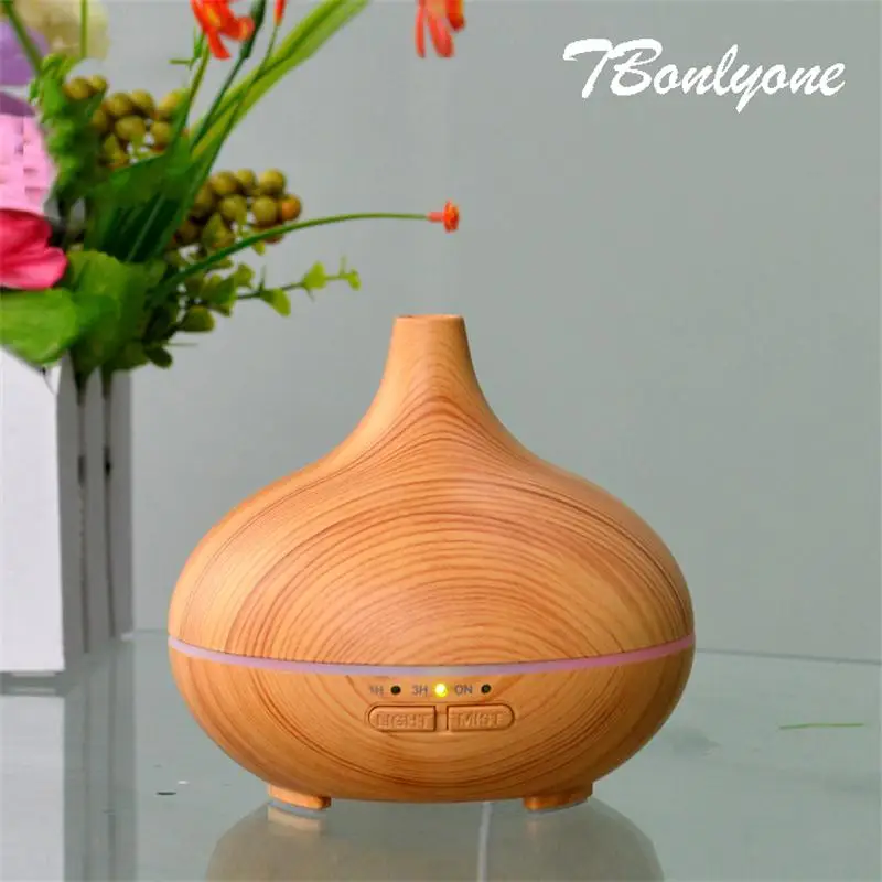 

Tbonlyone 300Ml Wood Grain Timer Color Lights Air Humidifier Aromatherapy Ultrasonic Aroma Essential Oil Diffuser For Bedroom