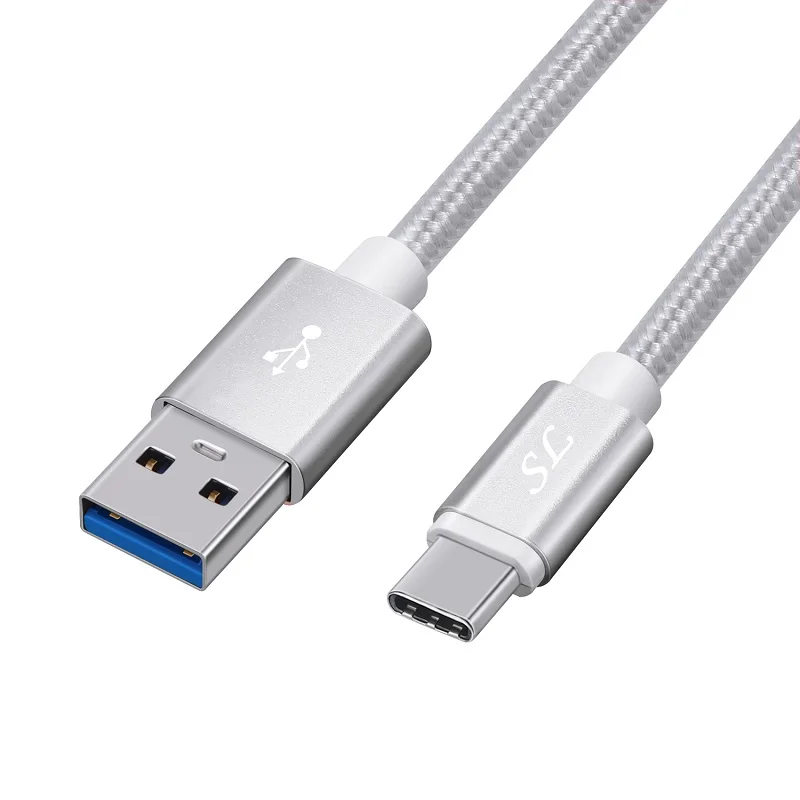 10 шт./лот usb type C 3,0 кабель с нейлоновой оплеткой для быстрой зарядки и синхронизации для Xiaom Redmi samsung S9 S10 Plus USB C - Цвет: Серебристый