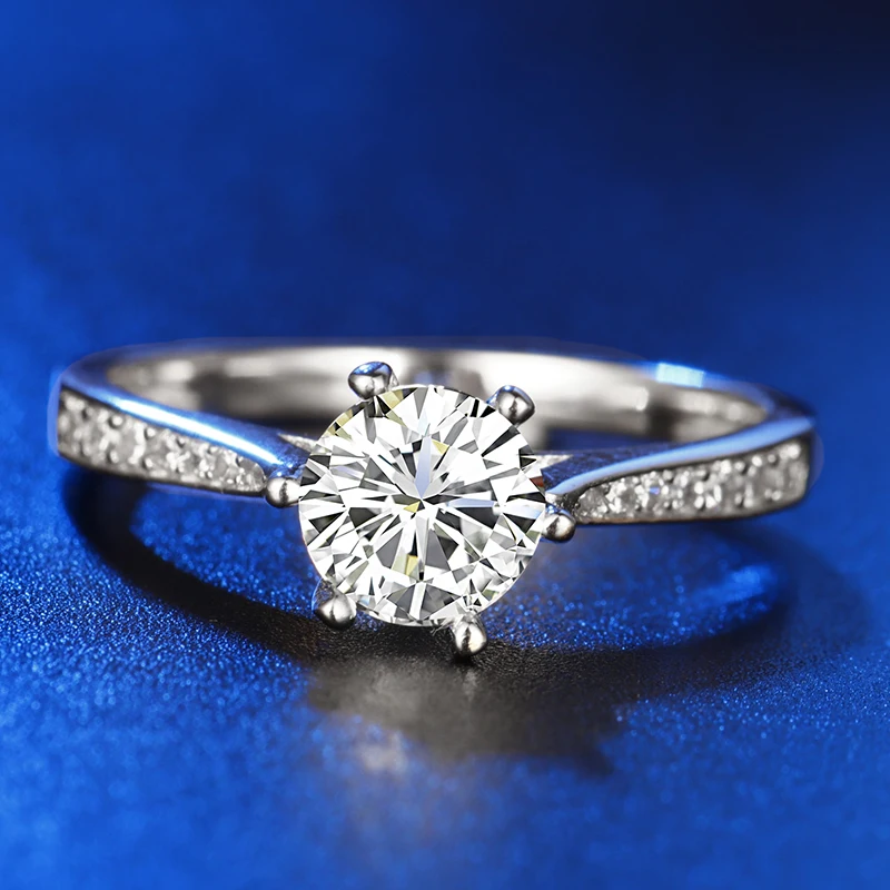 

NOT FAKE S925 Round Cut Sterling Silver Ring SONA Diamond solitaire Fine Ring Unique Style Love Wedding Engagement