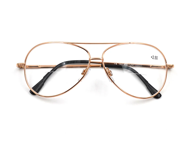 Бифокальные очки пилота для чтения для женщин золотые мужские весенние ноги двойной луч дальнозоркости увеличительная линза для очков пожилых мужчин зрение L3