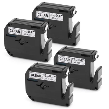 

Oozmas 4 Pack M Tape 12mm CompatibleMK131 MK-131 Black on Clear Label Tape for Brother P-Touch Thermal Label Printer Ribbon