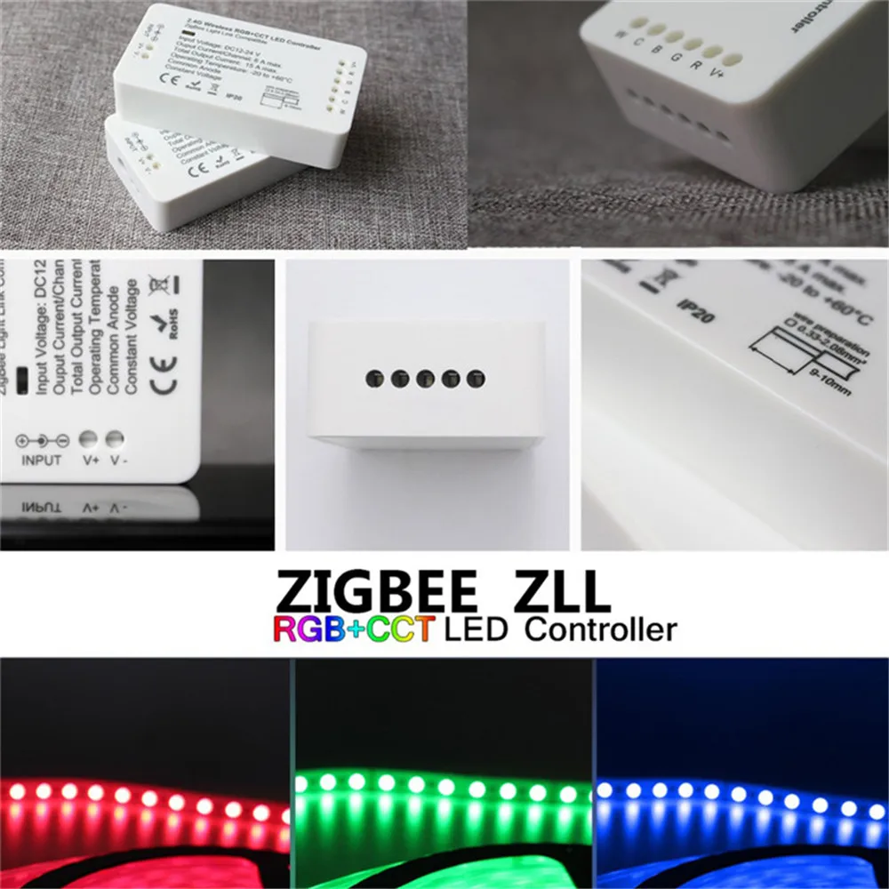 Светодиодный контроллер ZIGBEE ZLL RGB + CCT RGBW WWCW светодиодный с приложением DC12/24V