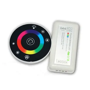 

18A 12-24V Touch Screen LED Round RGB Strip RF Controller For RGB Strip Lights