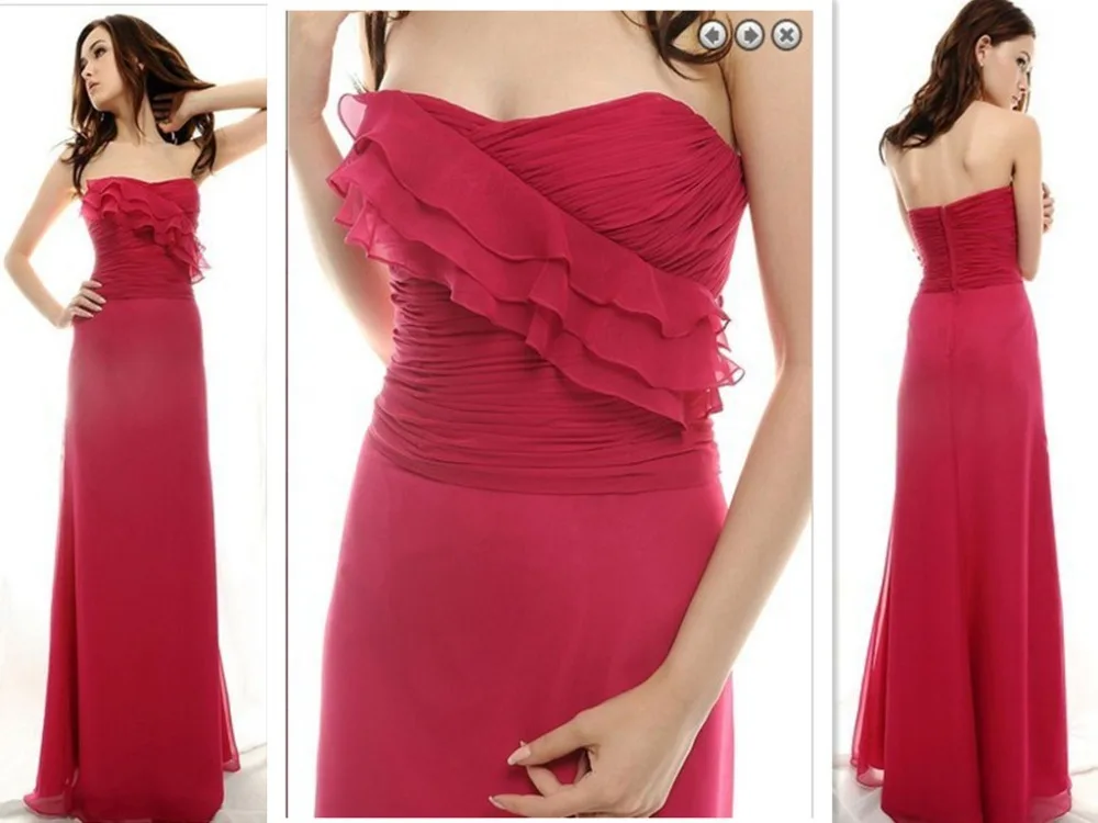 

free shipping new fashion elie saab 2013 plus size brides maid vestidos formales chiffon party gown red long evening dresses