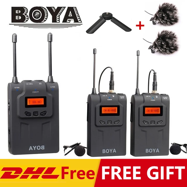 

BOYA WM4 Pro II BY-WM6 / BY-WM5 / BY-WM8 UHF Wireless Microphone System Omni-directional Lavalier Microphone for ENG EFP DV DSLR