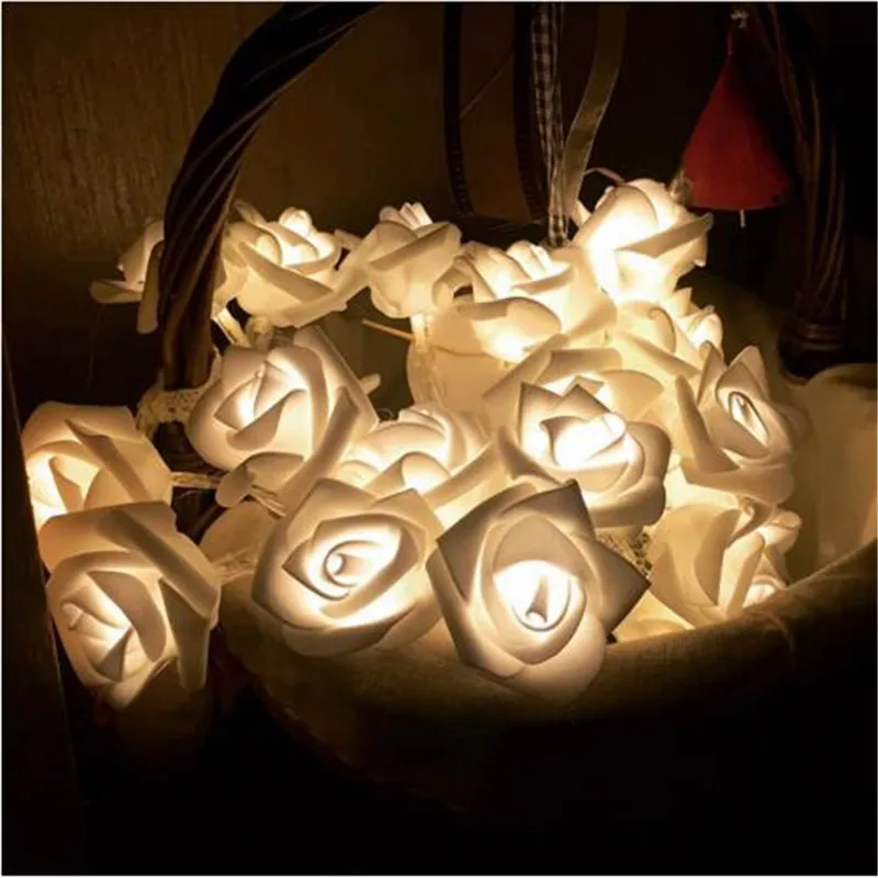 

7.5M 50LED Garland Rose Diode String Fairy Lights For Wedding Party Valentine Decor 3*AA Battery Powered