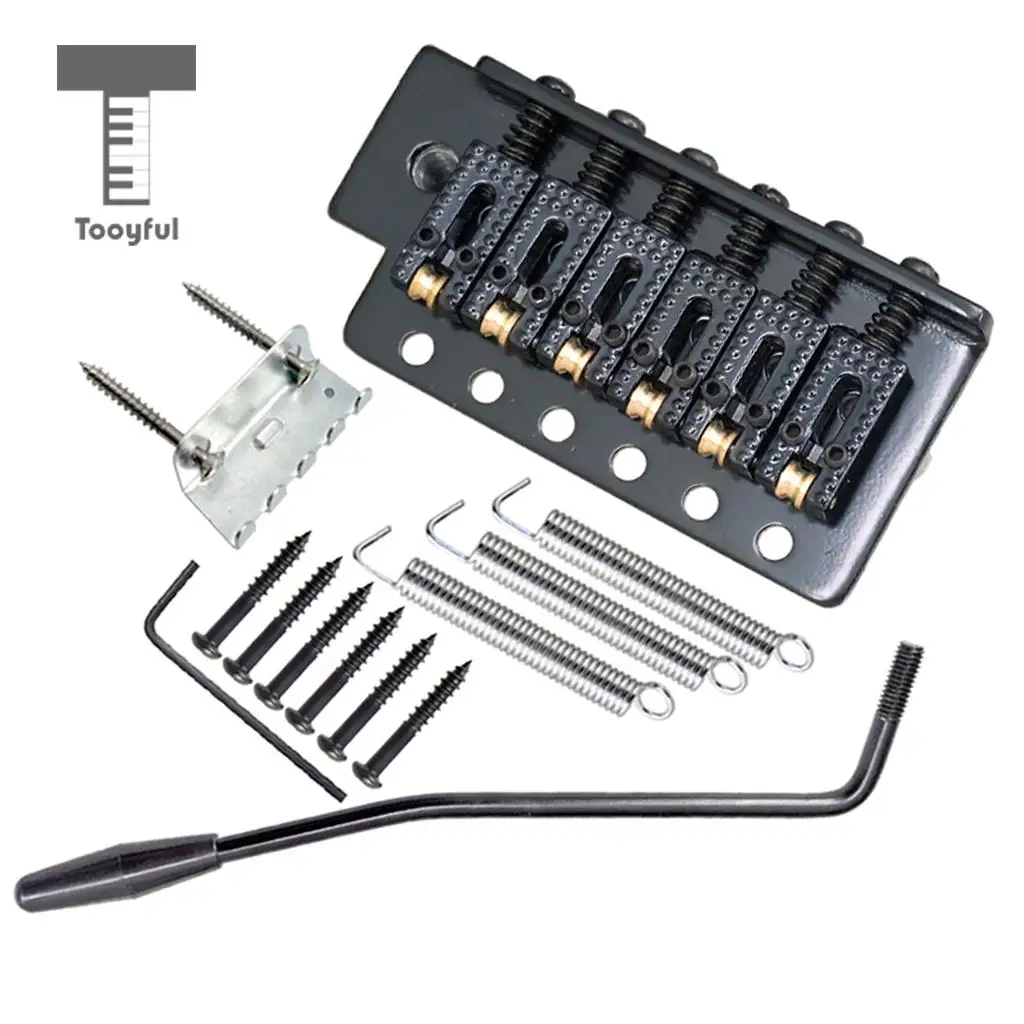 Tooyful 6 String Electric Guitar Roller Saddle Tremolo Bridge System with Whammy Bar for ST SQ
