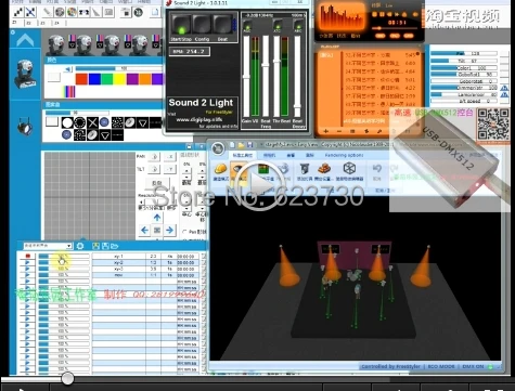 Горячая высокоскоростной USB DMX512 FreeStyler программное обеспечение, USB DMX512 контроллер, USB-DMX512 контроллер, 3D компьютерный контроллер