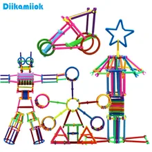 100 шт./лот, строительные блоки Smart Stick, детские игрушки DIY, безопасные пластиковые сборные Развивающие игрушки для детей, подарок на день рождения, DK1-100