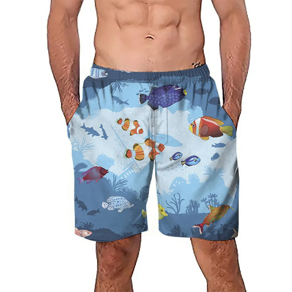 

Men's Polyester Board Shorts Summer Beach Surf Pants Quick Drying Swimwear Male Swim Shorts With Liner Swimming Trunks 5.2