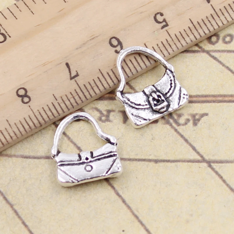 30pcs Charms Handbag Purse 15x12mm Tibetan Silver Color Pendants Antique Jewelry Making DIY Handmade Craft