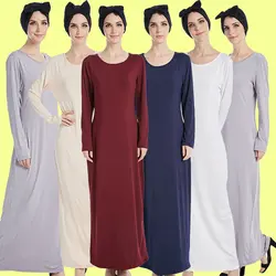 Abaya повседневное внутреннее длинное платье для мусульманских женщин должно иметь базовое Макси-Платье рубашка Ближний Восток Рамадан